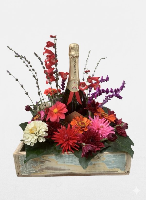 Flowers & Sparkling Wine.