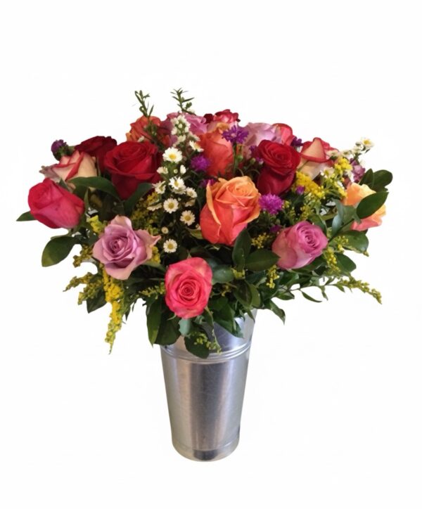 Galvanized Vase Roses
