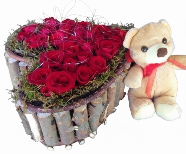 Red Roses + Teddy