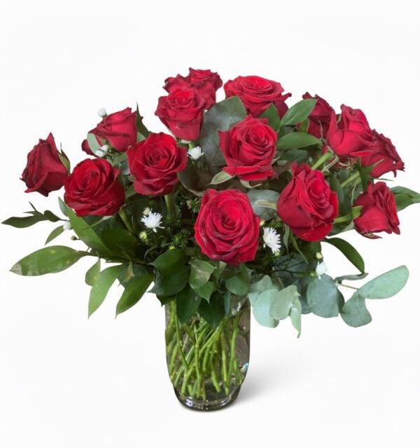 Glass vase Red Roses